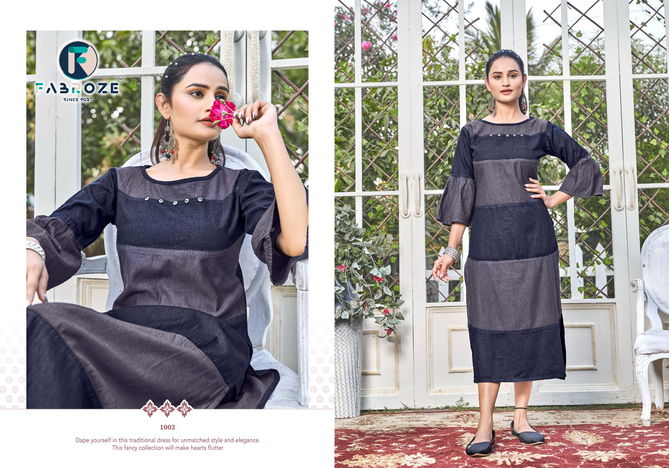 Fabroze Lakshya 1 Party Wear Wholesale Denim Kurti Catalog